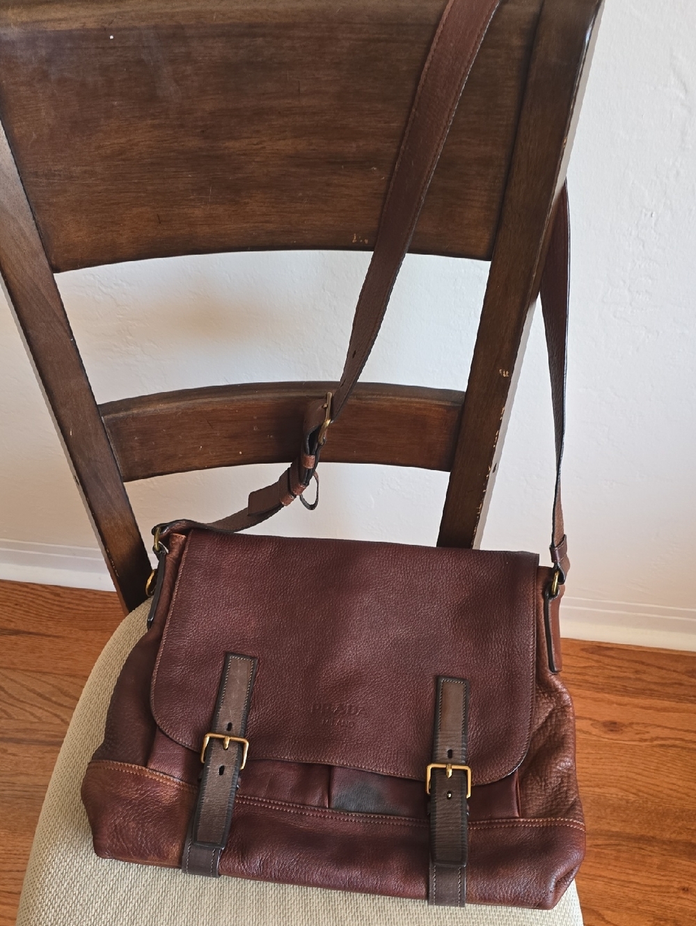 Prada Brown Leather Messenger Bag